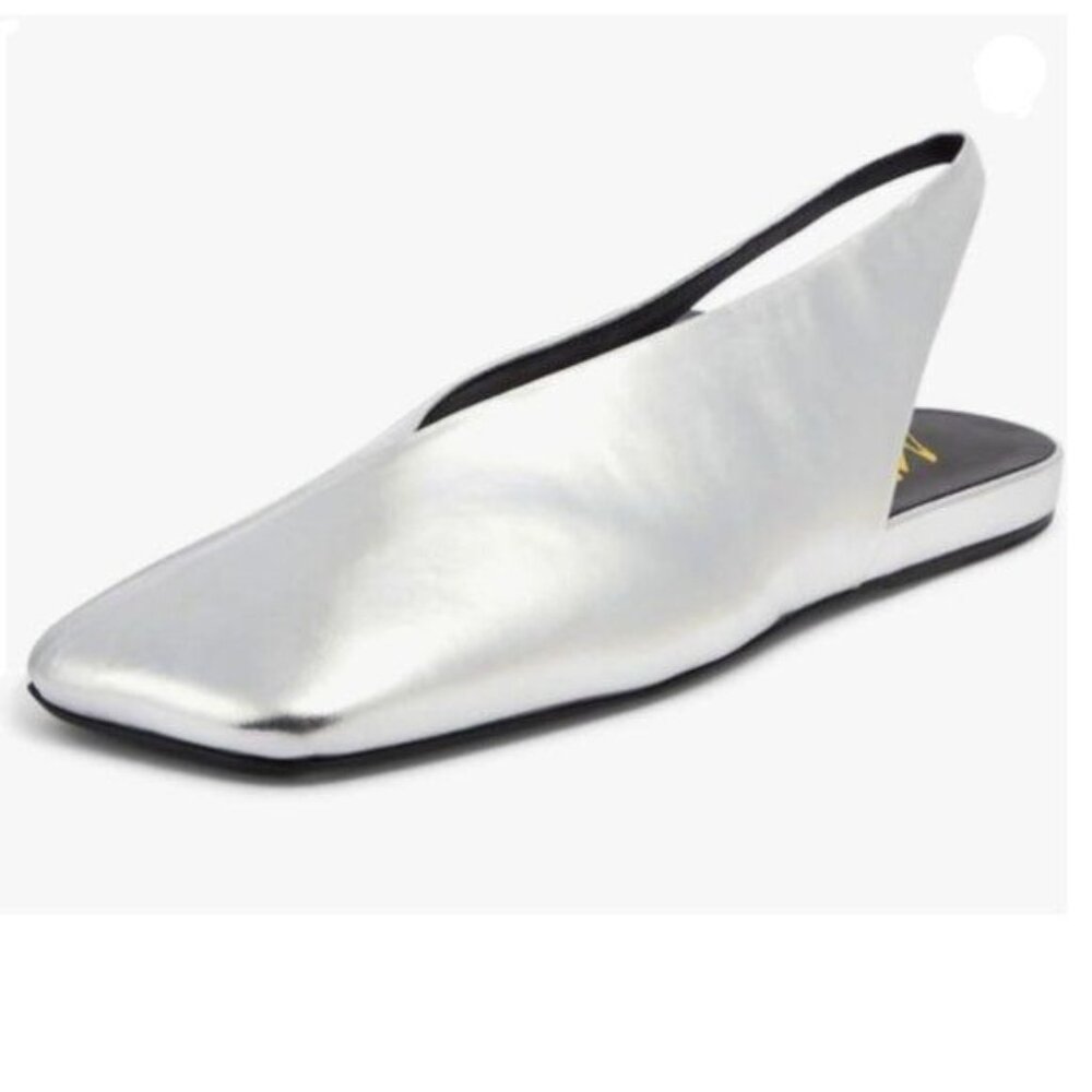 miss left Women's Slingback Flat Square Closed Toe Sandals Low Wedge Heel Sliver